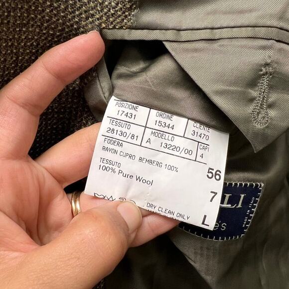 Canali Italian 100% Wool Blazer Jacket Men’s Size 56 - Picture 5 of 10